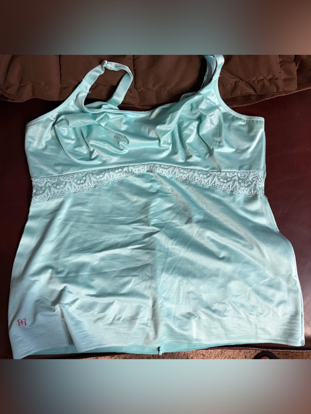 Ruby Ribbon Aqua Lace Cami Size 44